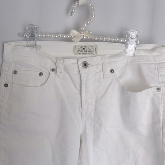 Lucky Brand White Straight-Leg Brooke Cropped Jeans size 4 - Picture 3 of 7